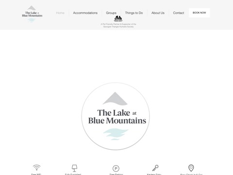 Screenshot of the The Lake at Blue Mountains website