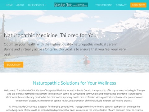 Screenshot of the The Lakeside Clinic Centre for Integrated Medicine website