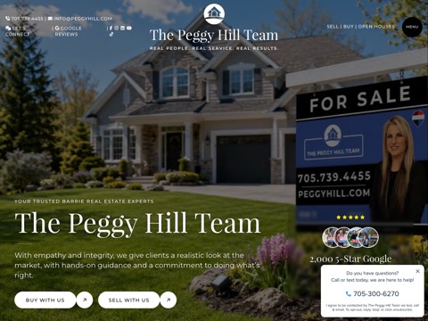 Screenshot of the The Peggy Hill Team - Barrie Real Estate Agents website