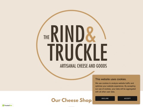 Screenshot of the The Rind & Truckle website