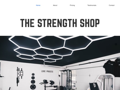 Screenshot of the The Strength Shop website