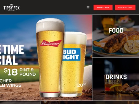 Screenshot of the The Tipsy Fox Pub & Grill - Owen Sound website