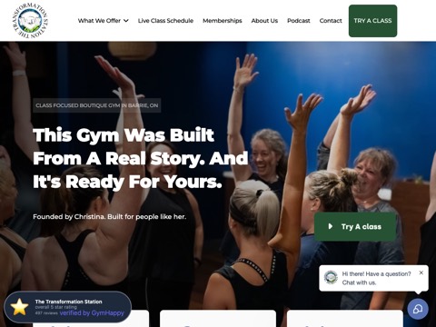 Screenshot of the The Transformation Station homepage, www.thetransformationstation.ca, captured 2026-08-19, shown as the evidence for this review