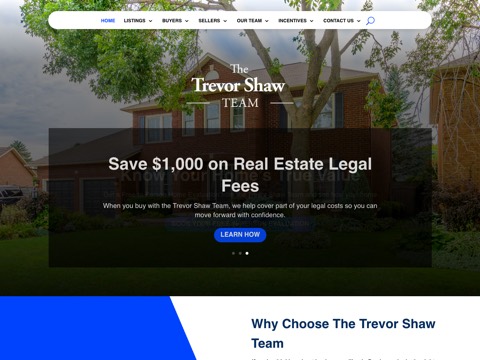 Screenshot of the The Trevor Shaw Team website