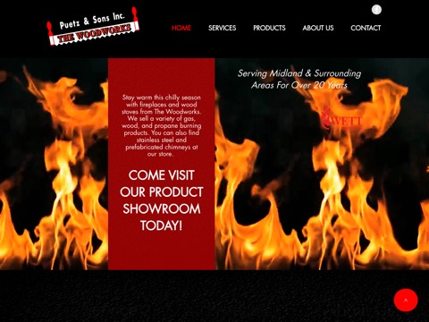 Screenshot of the The Woodworks homepage, www.thewoodworksmidland.com, captured 2026-08-19, shown as the evidence for this review