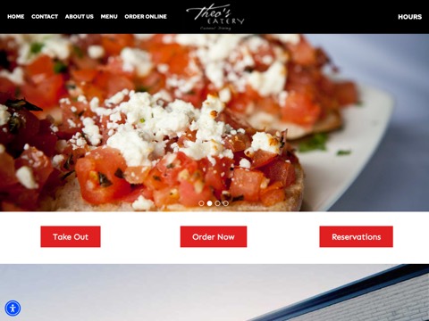 Screenshot of the Theo’s Eatery website