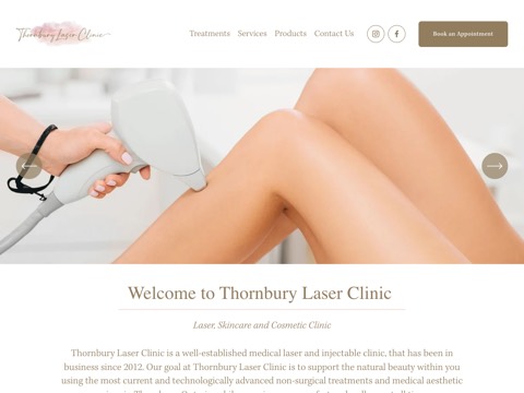 Screenshot of the Thornbury Laser Clinic website