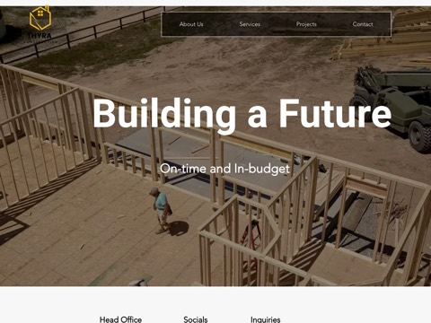 Screenshot of the THYRA Construction website