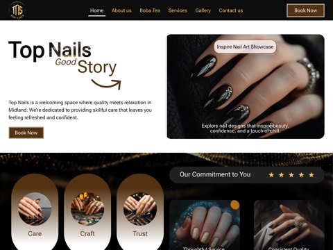 Screenshot of the Top Nails website