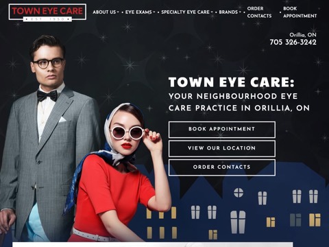 Screenshot of the Town Eye Care website