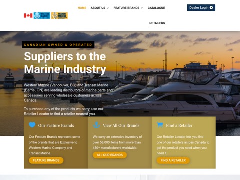 Screenshot of the Transat Marine Company website