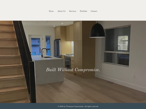 Screenshot of the Tremayne Construction website