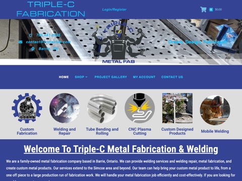 Screenshot of the Triple-C Fabrication website
