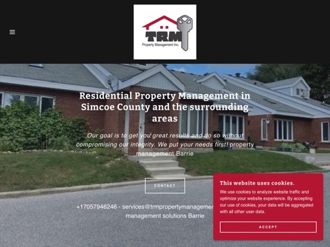 Screenshot of the TRM Property Management Inc website