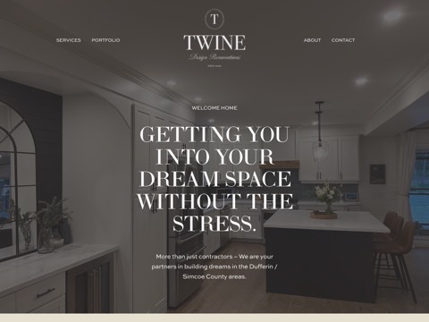 Screenshot of the Twine Design Renovations website