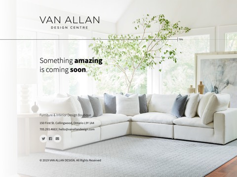 Screenshot of the Van Allan Design Centre homepage, vanallandesign.com, captured 2026-08-19, shown as the evidence for this review