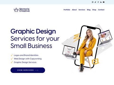 Screenshot of the Vectoria Creative website