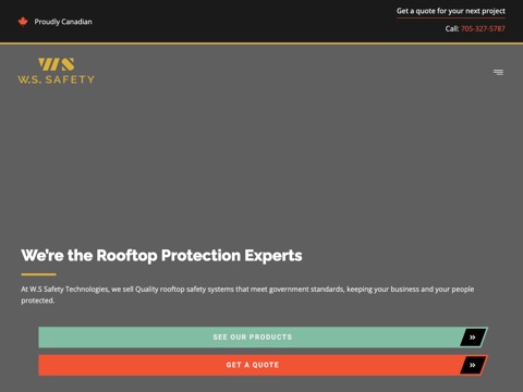 Screenshot of the W.S. Safety Technologies homepage, wssafety.com, captured 2026-08-13, shown as the evidence for this review