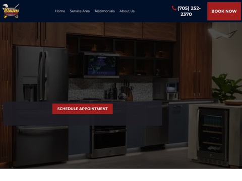 Screenshot of the Walters Appliance Repair Barrie website