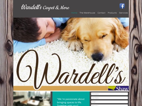 Screenshot of the Wardell's Carpets website