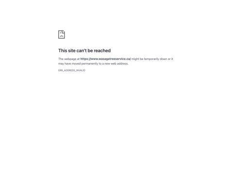 Screenshot of the Wasaga Tree Service website
