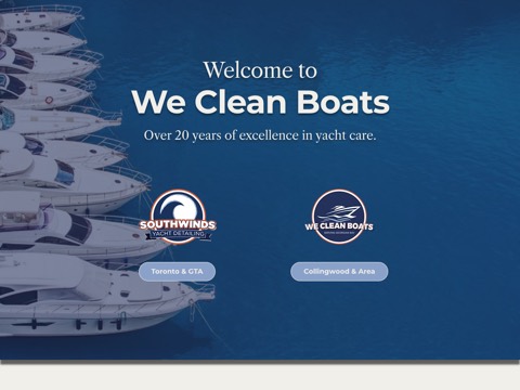 Screenshot of the We Clean Boats website