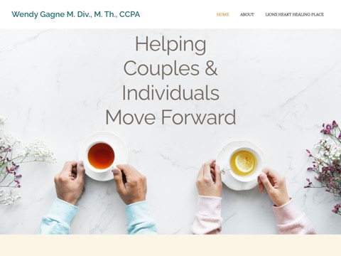 Screenshot of the Wendy Gagne Counselling homepage, wendygagne.com, captured 2026-08-19, shown as the evidence for this review