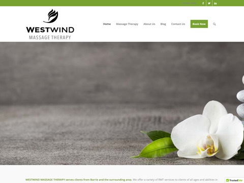 Screenshot of the Westwind Massage Therapy website