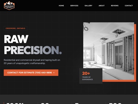Screenshot of the White Rock Drywall website