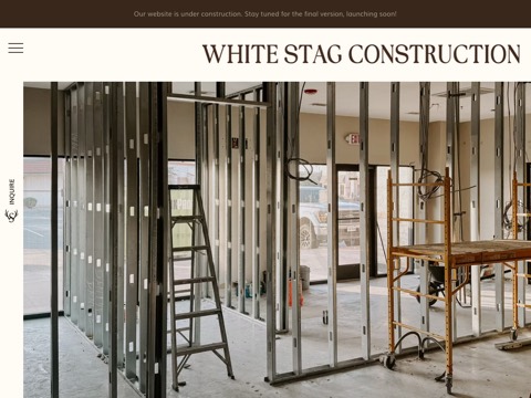 Screenshot of the White Stag Construction website