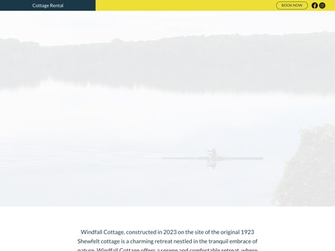 Screenshot of the Windfall Cottage website