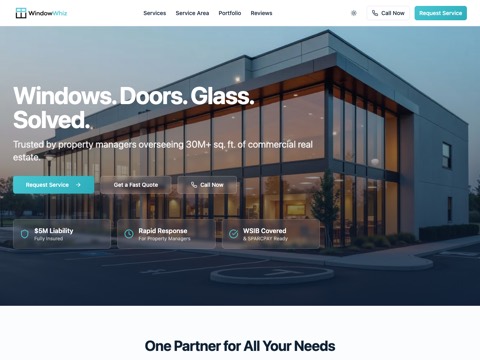 Screenshot of the Window Whiz Inc website