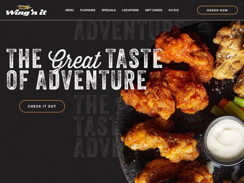 Screenshot of the WING ‘N IT - Midland homepage, wingnit.ca, captured 2026-08-19, shown as the evidence for this review