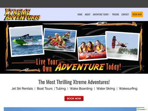 Screenshot of the Xtreme Adventures & Watersports website